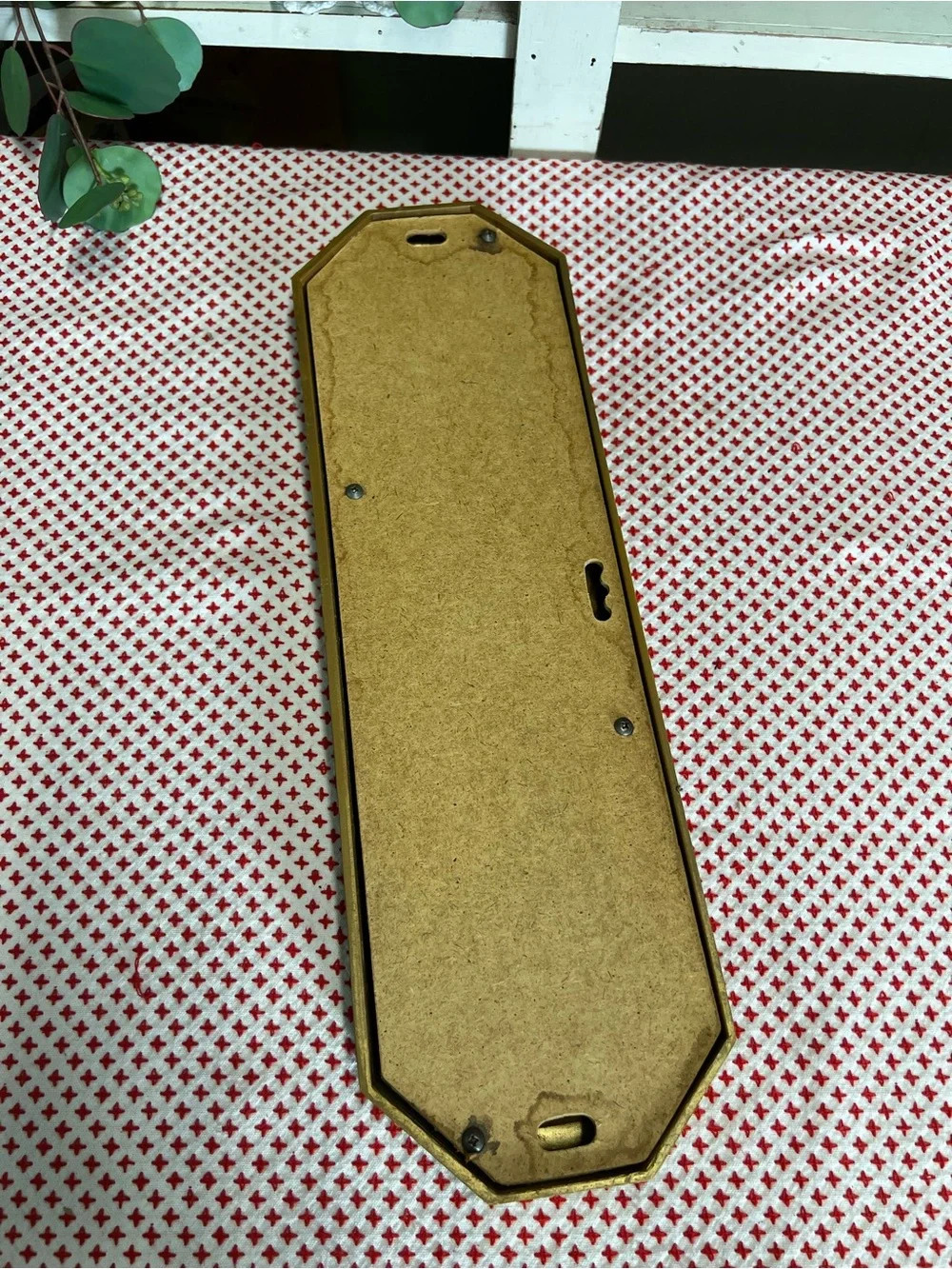 Vintage home interior gold resin mirror oblong wall decor grandma core regency